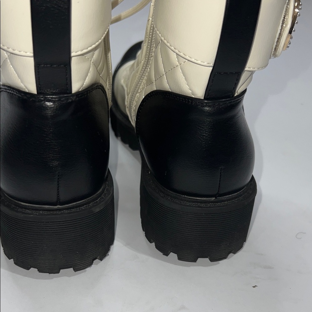 GBG Los Angeles Quilted Combat Boots Women's Size 7 - Picture 5 of 9